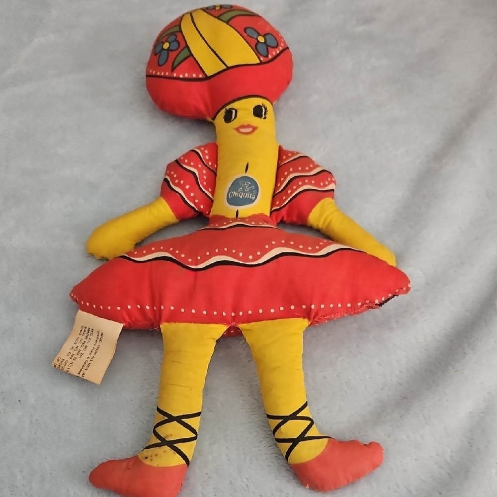 Vintage Fabric Plush Pillow Doll Chiquita Banana | Toy Advertising Cloth Stuffed